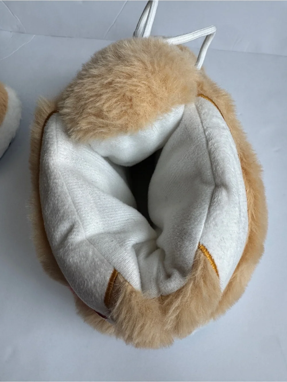 Hypebeast Plush Sneaker Slippers AJ1 Tan Red White One Size